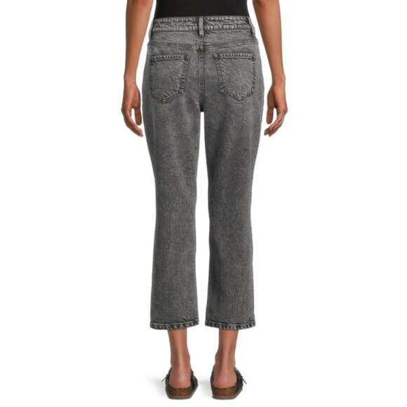 Acid Wash High-Rise Straight Crop Jeans NWT! - Gray, Size 4 - Picture 7 of 16